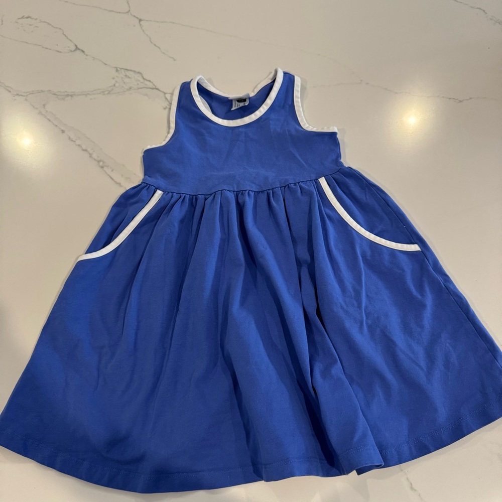 Hanna Andersson -  Blue Racerback Skater Dress with Pockets - size 4